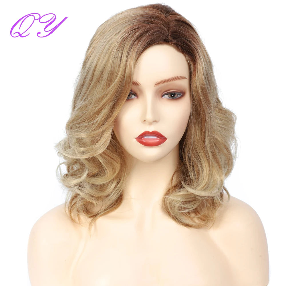 Cosplay Wigs Natural Wigs For Women Short Blonde Wave High Temperature Synthetic Fiber Daily Hair