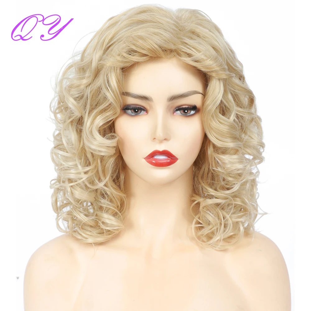 Cosplay Wigs Natural Wigs For Women Short Blonde Wave High Temperature Synthetic Fiber Daily Hair