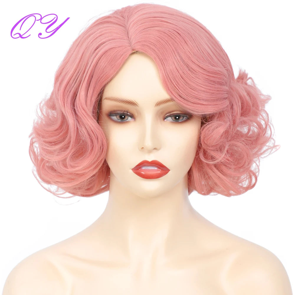 Cosplay Wigs Natural Wigs For Women Short Blonde Wave High Temperature Synthetic Fiber Daily Hair