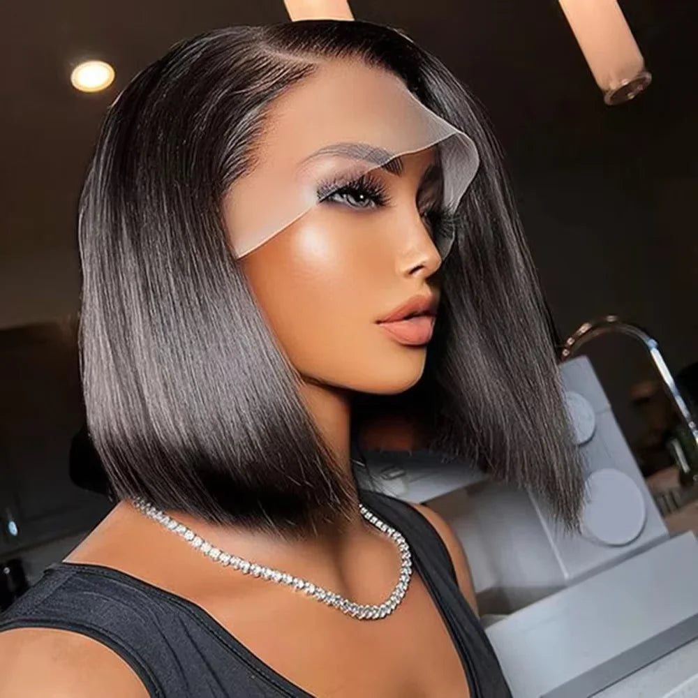 2026 New 4x4 Lace Front Bone Straight Wigs Cheap Short Bob Wig Brazilian Preplucked Lace Frontal Wigs