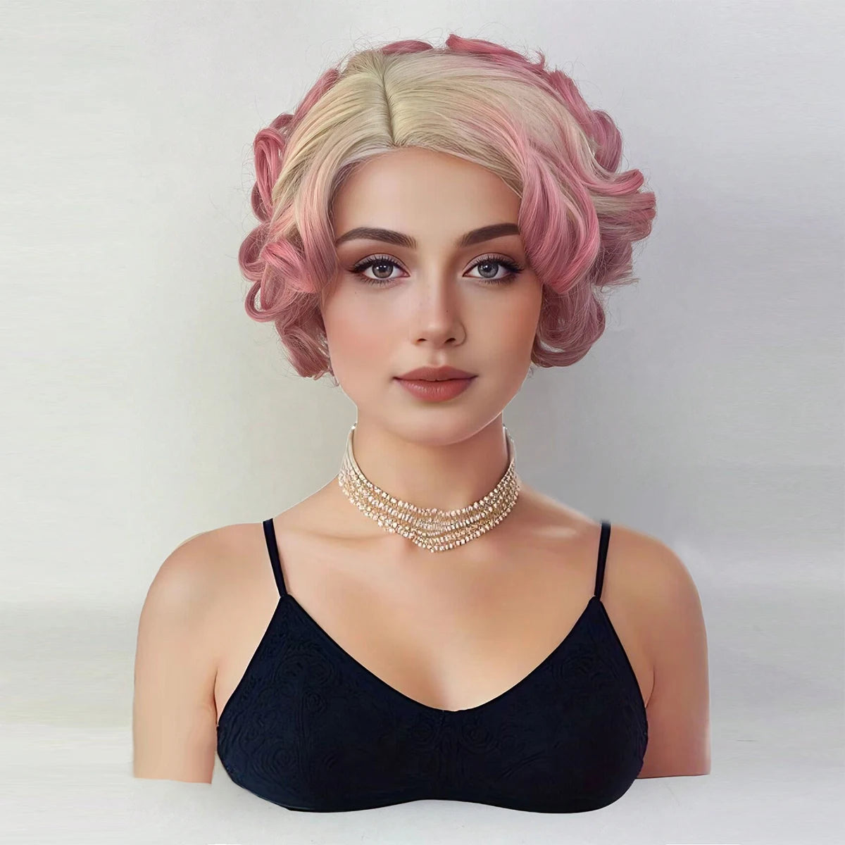 Cosplay Wigs Natural Wigs For Women Short Blonde Wave High Temperature Synthetic Fiber Daily Hair