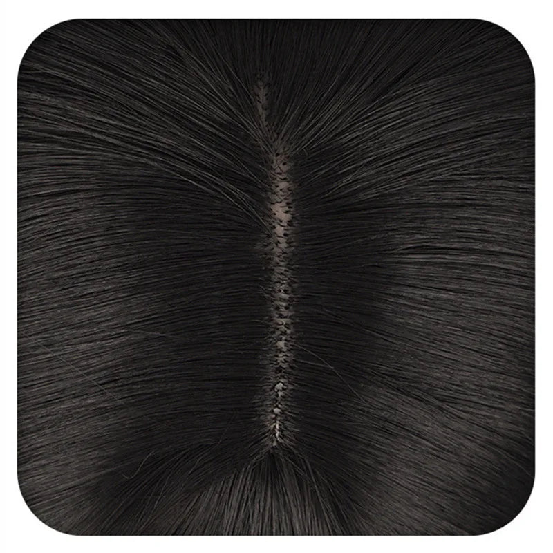 Cartoon Character Cosplay Hair Extensions Synthetic Wigs Natural Breathable Head Cover Black Long Straight Wig Hat for Women